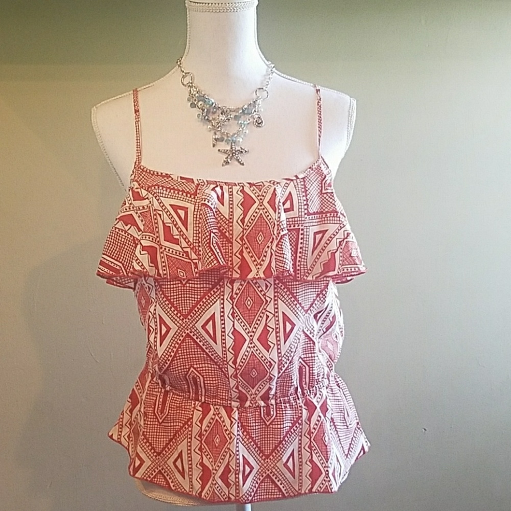 *BUNDLE* 2 Tribal striped flounced blouses